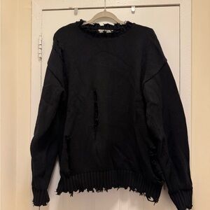 Black Distressed Sweater